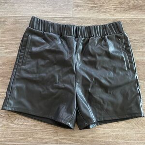 Faux leather shorts